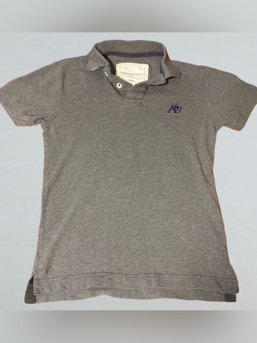 Y2K Vintage Gray Aeropostale Cotton Polo Shirt